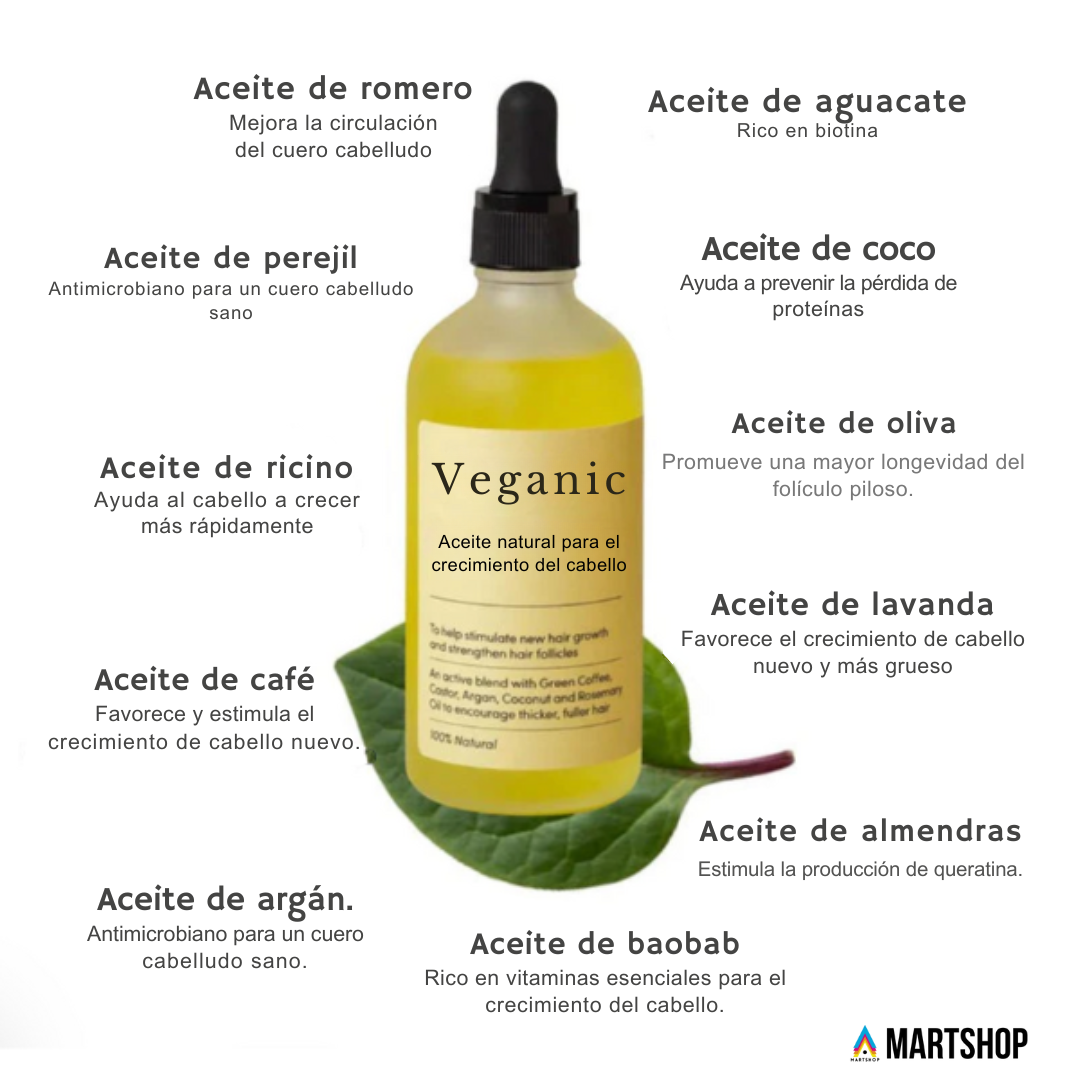 Aceite Capilar Vegano – Fortalece y Estimula el Crecimiento