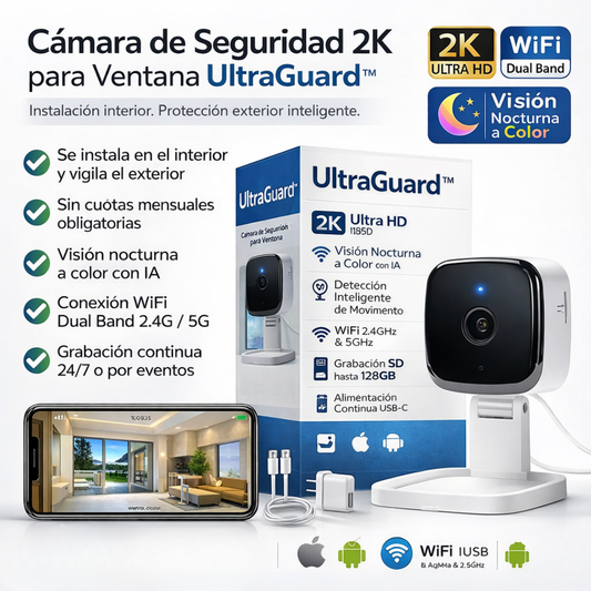 Cámara de Seguridad 2K para Ventana UltraGuard™