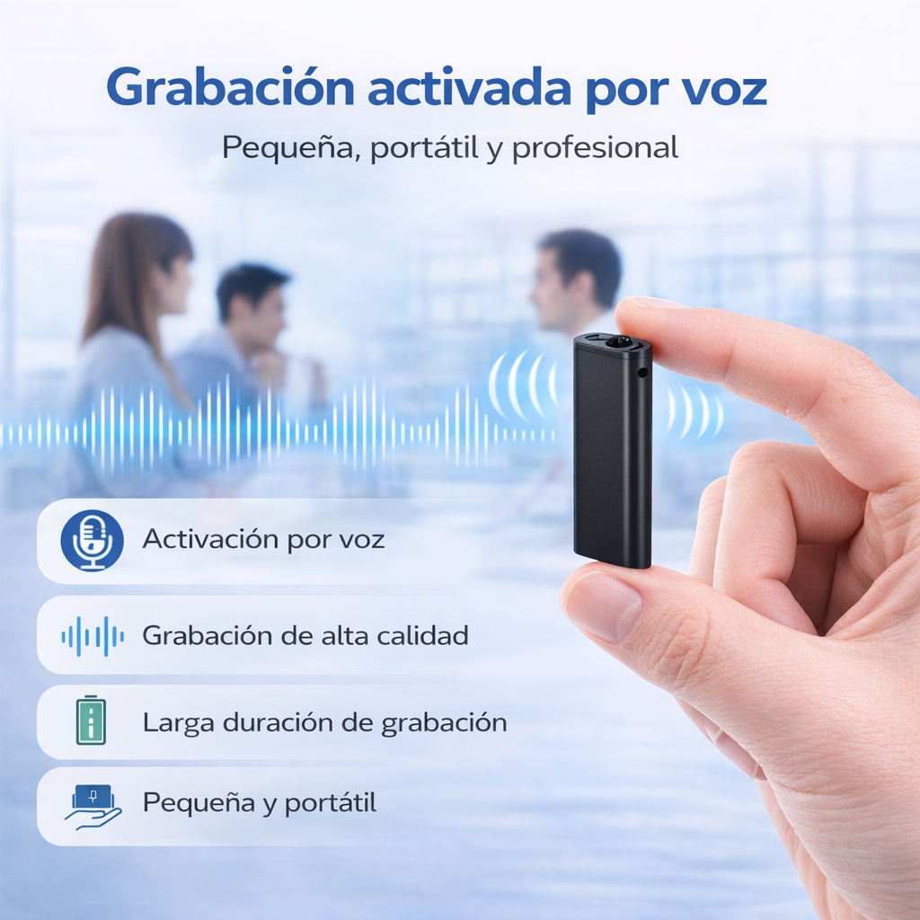 SpyRec™ – Mini Grabadora de Voz Espía Ultraportátil